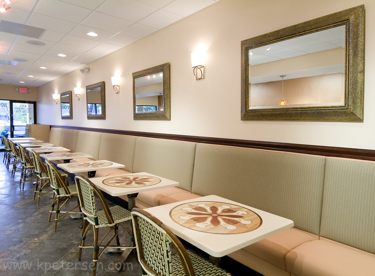 Plain Back Restaurant Booth with Metal Legs